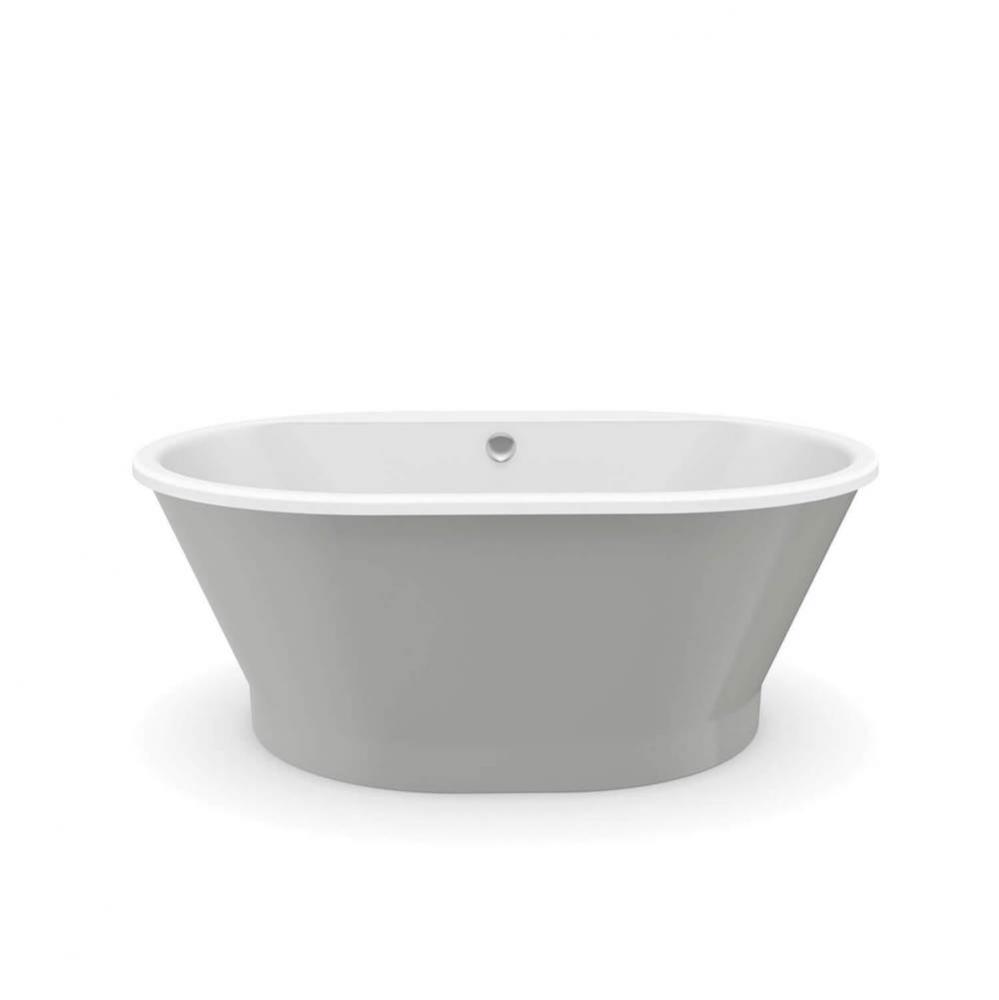 Brioso 6042 AcrylX Freestanding Center Drain Bathtub in White with Sterling Silver Skirt