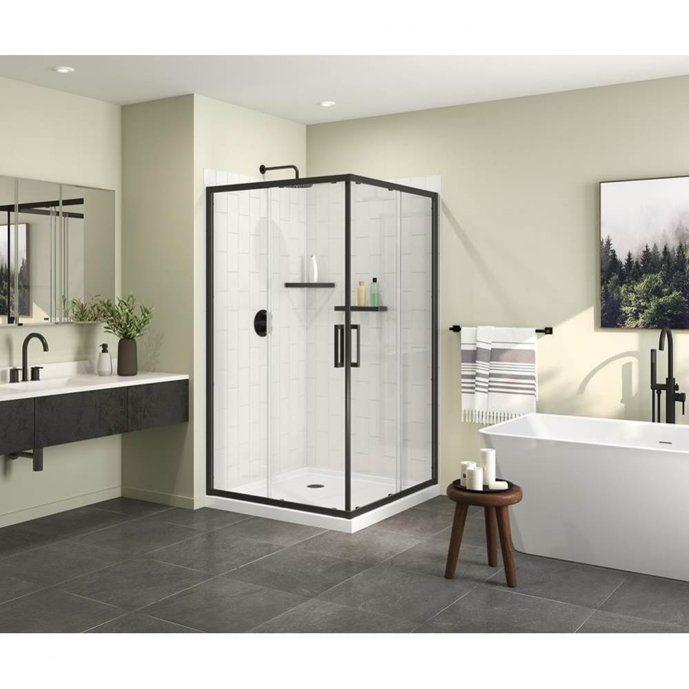 Radia Square 42 x 42 x 71 1/2 in. 6 mm Sliding Shower Door for Corner Installation with Clear glas