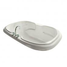 Maax 101058-094-007-100 - Calla 6042 Acrylic Drop-in Center Drain Combined Hydromax & Aerofeel Bathtub in Biscuit