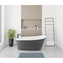 Maax 105797-000-002-127 - Sax AcrylX Freestanding End Drain Bathtub in White with Thundey Grey Skirt