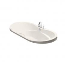 Maax 102761-094-007-100 - Living 6636 Acrylic Drop-in Center Drain Combined Hydromax & Aerofeel Bathtub in Biscuit