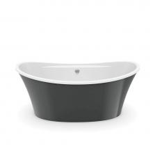 Maax 106267-000-001-103 - Ariosa 6636 Acrylic Freestanding Center Drain Bathtub in White with Thunder Grey Skirt