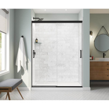 Maax 135335-900-340-000 - Incognito 76 56-59 x 76 in. 8mm Bypass Shower Door for Alcove Installation with Clear glass in Mat