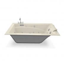 Maax 101265-L-054-004 - Optik 6032 Acrylic Alcove Left-Hand Drain Hydrofeel Bathtub in Bone