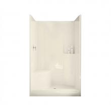 Maax 102677-L-000-004 - Evergreen 47.75 in. x 37 in. x 76.25 in. 1-piece Shower with Left Seat, Center Drain in Bone