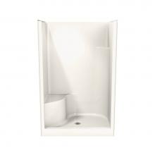 Maax 102720-R-000-007 - Carlton I 47.625 in. x 34.875 in. x 75 in. 1-piece Shower with Right Seat, Center Drain in Biscuit