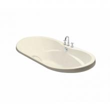 Maax 102757-094-004 - Living 72 in. x 42 in. Drop-in Bathtub with Combined Hydromax/Aerofeel System Center Drain in Bone