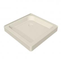 Maax 105054-000-004 - SQ 36.125 in. x 36.125 in. x 6.125 in. Square Corner Shower Base with Center Drain in Bone