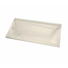 Maax 105514-R-103-004 - Exhibit 6032 IF Acrylic Alcove Right-Hand Drain Aeroeffect Bathtub in Bone