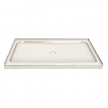 Maax 105664-000-007 - MAAX 59.75 in. x 36.125 in. x 4.125 in. Rectangular Alcove Shower Base with Center Drain in Biscui