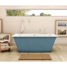 Maax 105742-055-024 - Optik F 66 in. x 36 in. Freestanding Bathtub with Aerofeel System Center Drain in Glacier Blue