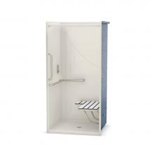 Maax 106068-L-000-007 - OPS-3636-RS L-BAR, VERTICAL BAR & Seat 36 in. x 36 in. x 76.625 in. 1-piece Shower with Left-h