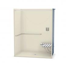 Maax 106080-L-000-004 - OPS-6036-RS - with ADA/ANSI Grab Bar and Seat 60 in. x 36 in. x 76.625 in. 1-piece Shower with Lef