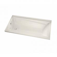 Maax 106171-L-103-007 - Exhibit 6036 IF Acrylic Alcove Left-Hand Drain Aeroeffect Bathtub in Biscuit