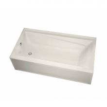 Maax 106187-L-003-007 - Exhibit 7242 IFS Acrylic Alcove Left-Hand Drain Whirlpool Bathtub in Biscuit