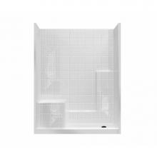 Maax 106552-L-000-002 - MX QSI-6032-SH 4 in. 60 in. x 33 in. x 77 in. 3-piece Shower with Left Seat, Right Drain in White