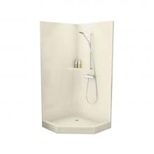 Maax 140007-000-004 - CSS36 37.625 in. x 37.625 in. x 77.75 in. 1-piece Shower with No Seat, Center Drain in Bone