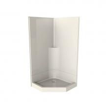 Maax 140079-000-007 - SECCSS36 37.5 in. x 37.5 in. x 77.75 in. 2-piece Shower with No Seat, Center Drain in Biscuit