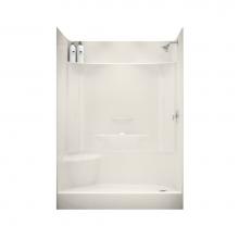 Maax 145036-L-000-007 - KDS 59.75 in. x 30 in. x 80.125 in. 4-piece Shower with Left Seat, Right Drain in Biscuit