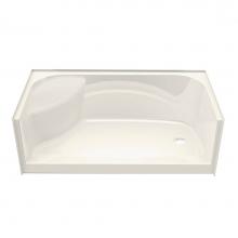 Maax 145044-L-000-007 - SPS 59.875 in. x 33.5 in. x 20.125 in. Rectangular Alcove Shower Base with Left Seat, Right Drain