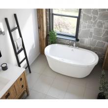 Maax 105359-055-001-107 - Jazz F 66 x 36 Acrylic Freestanding Center Drain Aerofeel Bathtub in White with White Skirt