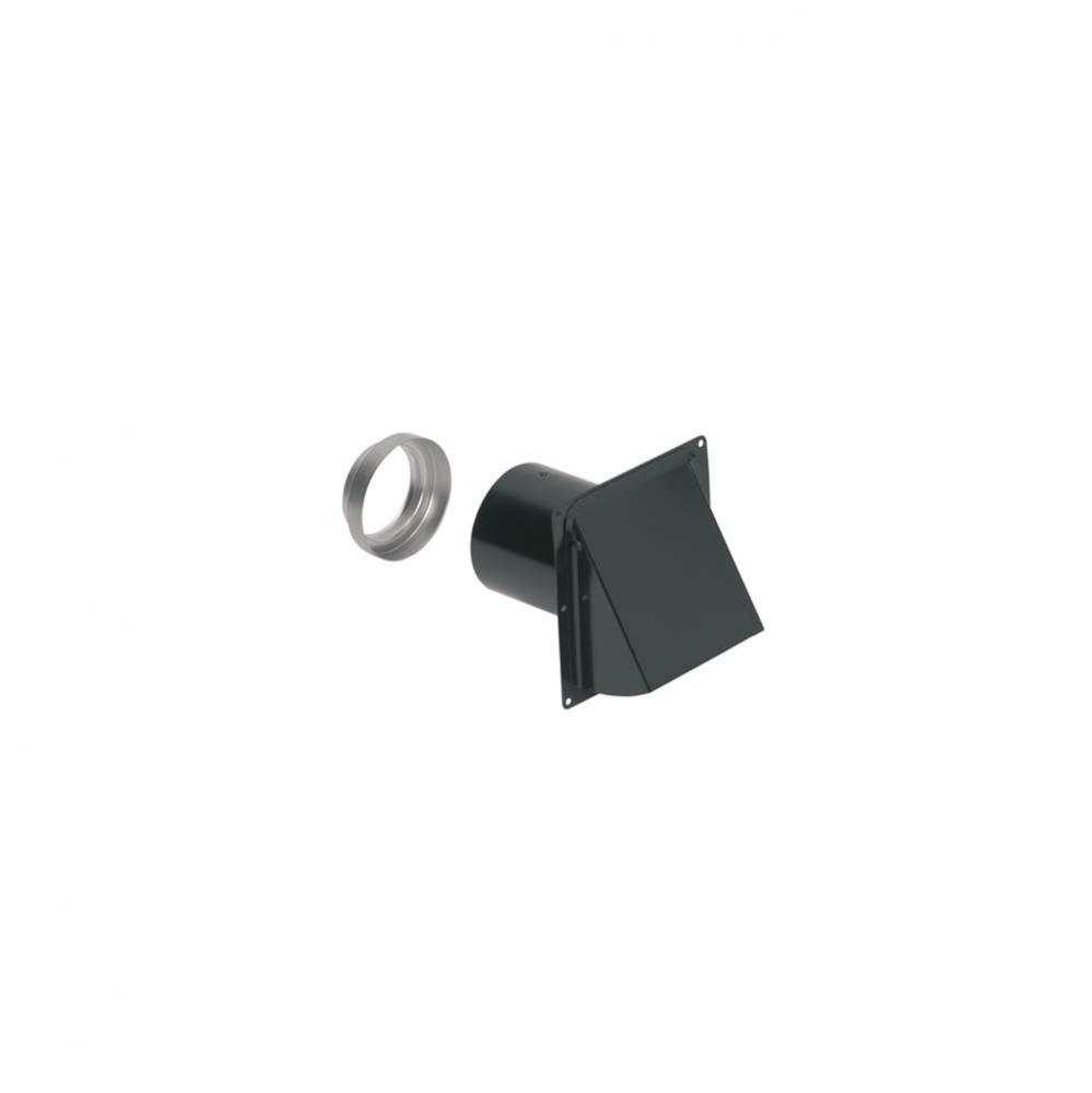 Broan-NuTone&#xae; Steel Wall Cap for 3-Inch and 4-Inch Round Duct, Black