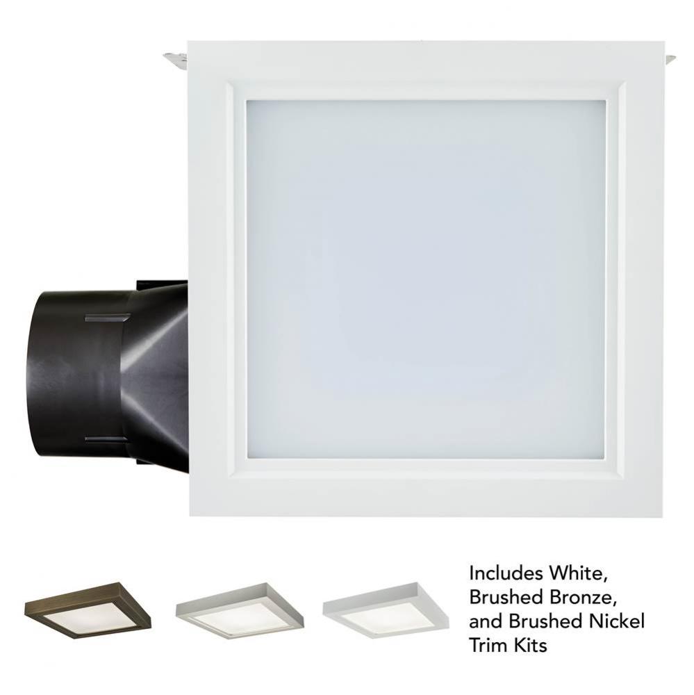 110 CFM Decorative Bathroom Exhaust Fan with LED Light and Easy Change Trim Kit, ENERGY STAR&#xae;