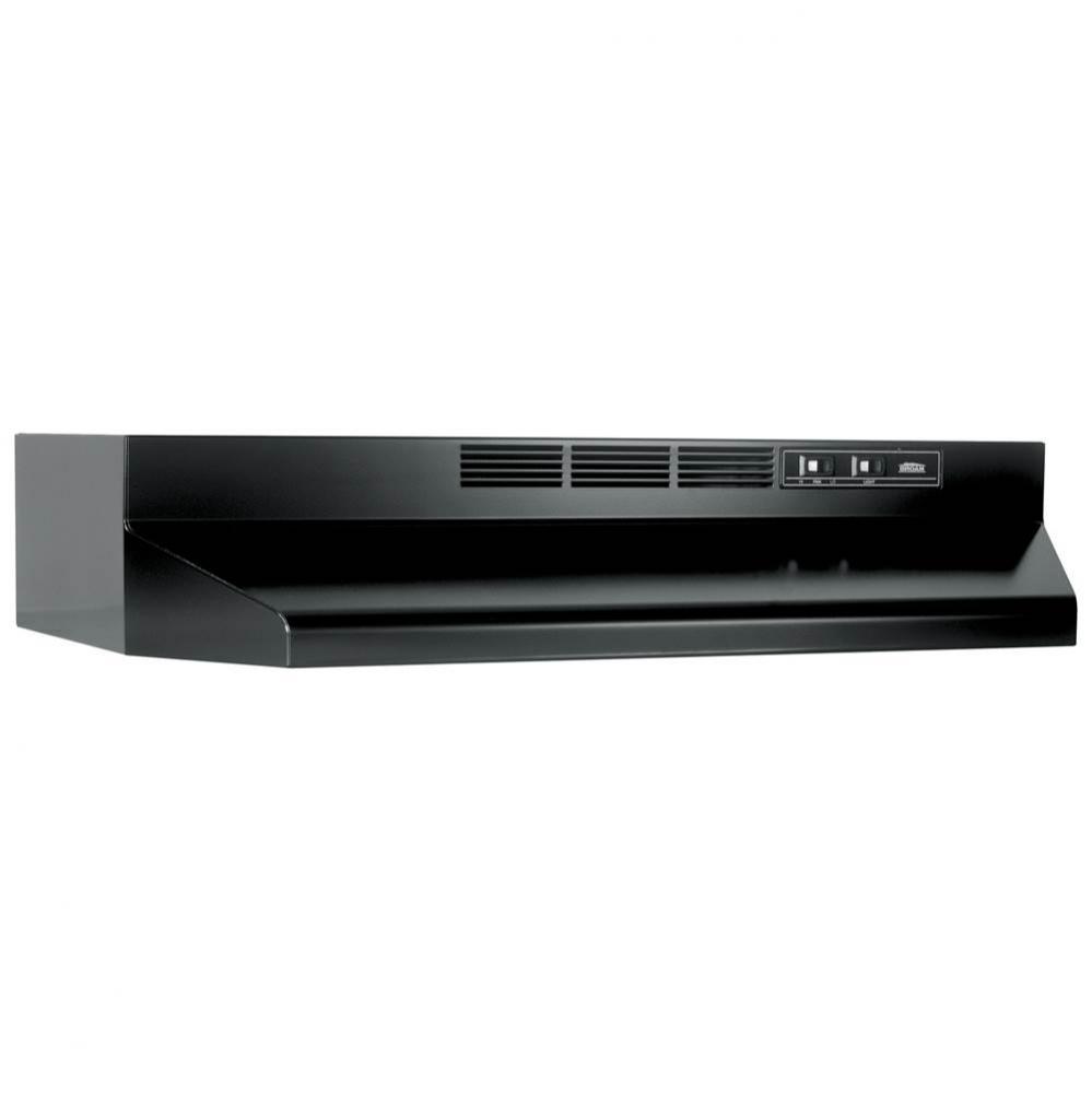 30-Inch Ductless Under-Cabinet Range Hood with Charcoal Filter, Black