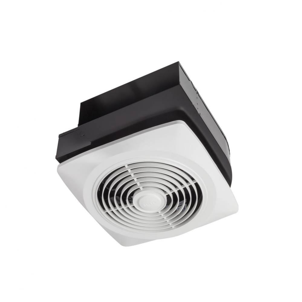 Broan 10&apos;&apos;, 270 cfm Side Discharge Ventilation Fan, White Square Plastic Grille, 8.0 Son