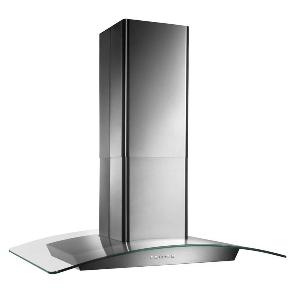 35-3/8&apos;&apos; x 25-5/8&apos;&apos;, Island version, Stainless steel, Curved Glass Canopy, 500