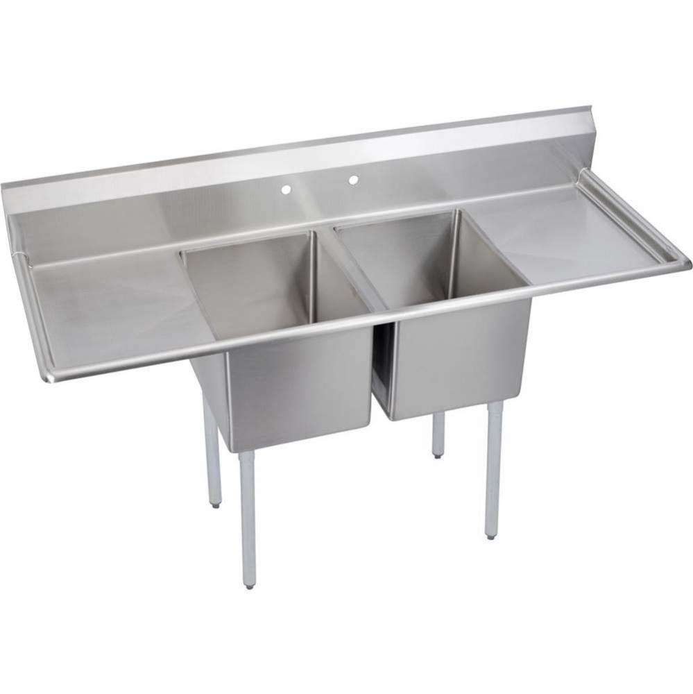 Dependabilt Stainless Steel 70&apos;&apos; x 25-13/16&apos;&apos; x 43-3/4&apos;&apos; 16 Gauge Tw