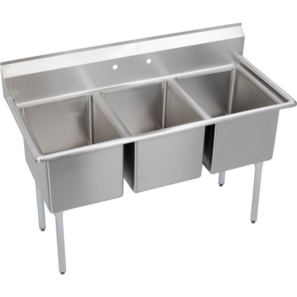 Dependabilt Stainless Steel 57&apos;&apos; x 25-13/16&apos;&apos; x 43-3/4&apos;&apos; 16 Gauge Th