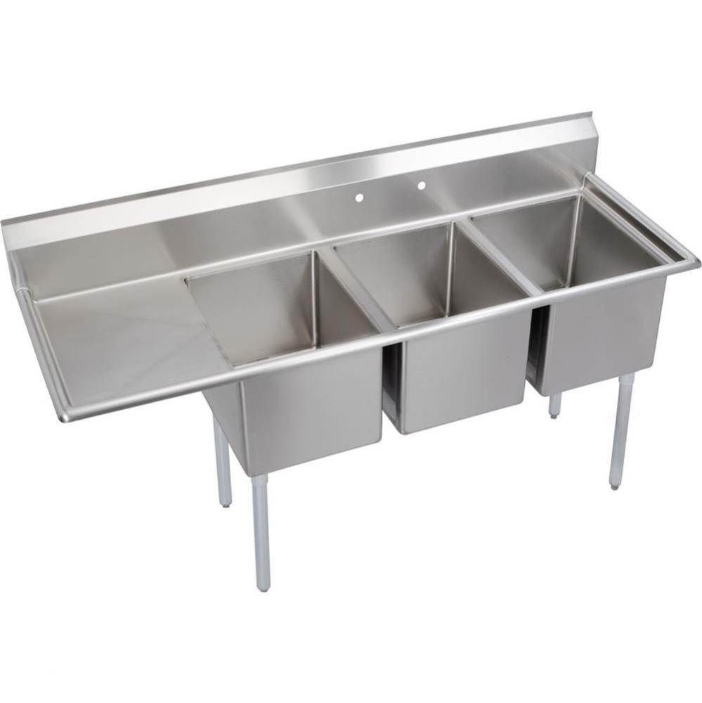 Dependabilt Stainless Steel 72-1/2&apos;&apos; x 25-13/16&apos;&apos; x 43-3/4&apos;&apos; 16 Gaug