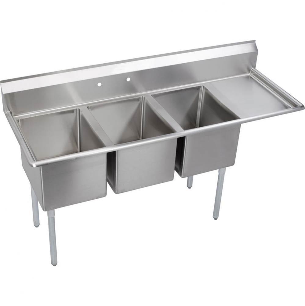 Dependabilt Stainless Steel 72-1/2&apos;&apos; x 25-13/16&apos;&apos; x 43-3/4&apos;&apos; 16 Gaug