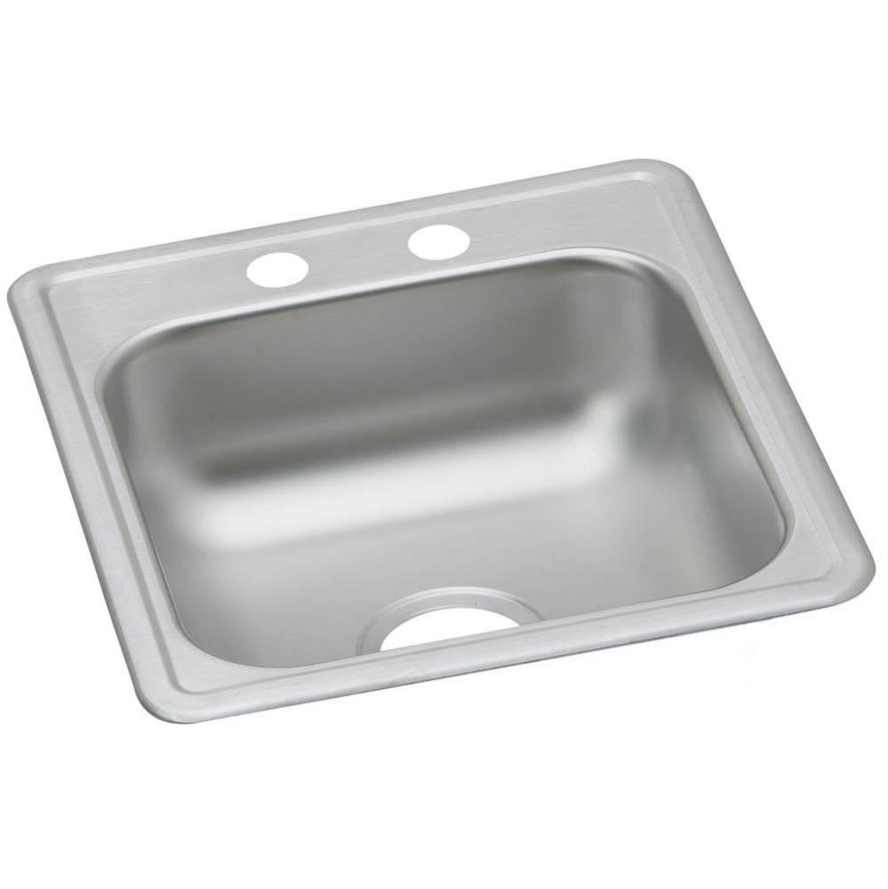 Dayton Stainless Steel 17&apos;&apos; x 19&apos;&apos; x 6-1/8&apos;&apos;, 2-Hole Single Bowl Dro