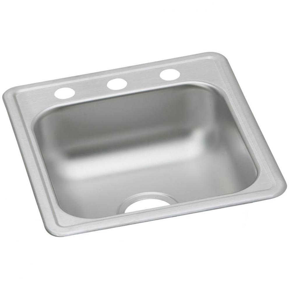 Dayton Stainless Steel 17&apos;&apos; x 19&apos;&apos; x 6-1/8&apos;&apos;, 3-Hole Single Bowl Dro