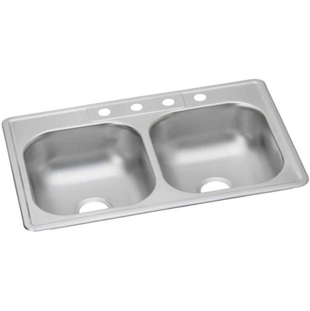 Dayton Stainless Steel 33&apos;&apos; x 22&apos;&apos; x 7-1/16&apos;&apos;, MR2-Hole Equal Double