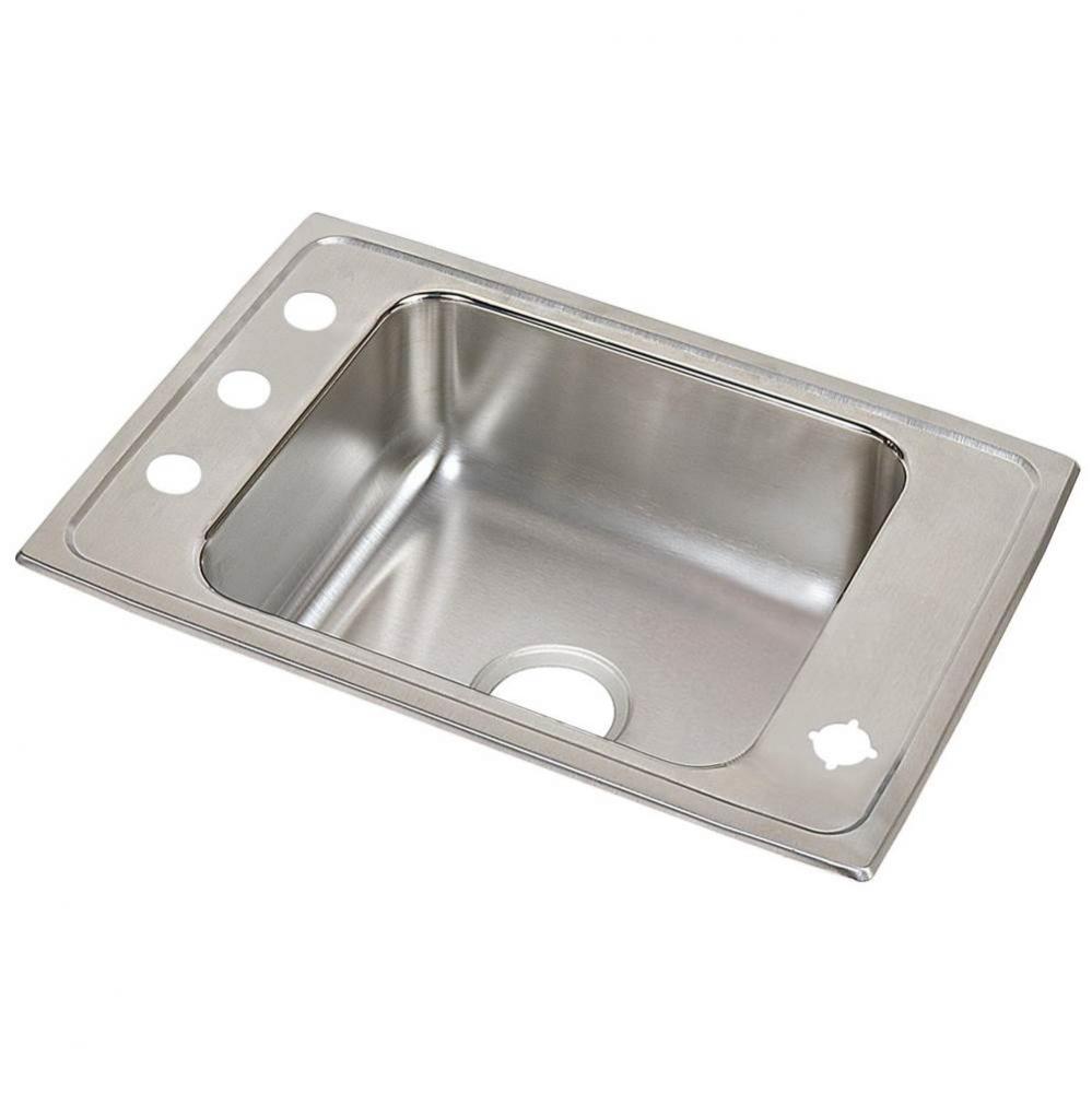 Lustertone Classic Stainless Steel 25&apos;&apos; x 17&apos;&apos; x 4&apos;&apos;, 2FRM-Hole Sing