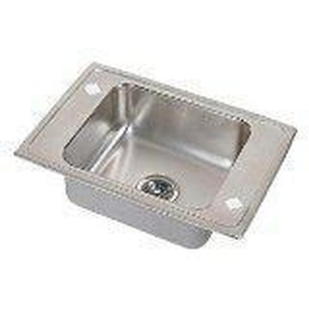 18 Gauge Stainless Steel 25&apos;&apos; x 17&apos;&apos; x 6&apos;&apos; Single Bowl Drop-in Sink