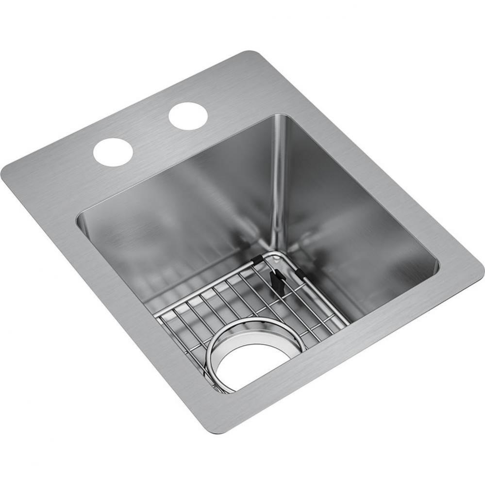 Crosstown 18 Gauge Stainless Steel 13&apos;&apos; x 16&apos;&apos; x 9&apos;&apos;, 2-Hole Single