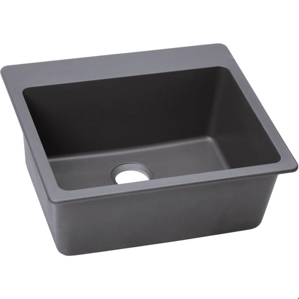 Quartz Classic 25&apos;&apos; x 22&apos;&apos; x 9-1/2&apos;&apos;, Single Bowl Drop-in Sink, Grey