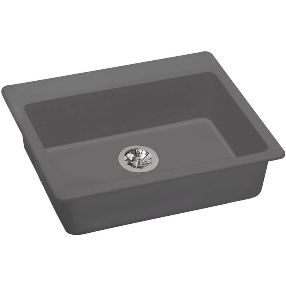 Quartz Classic 25&apos;&apos; x 22&apos;&apos; x 5-1/2&apos;&apos;, Single Bowl Drop-in ADA Sink w