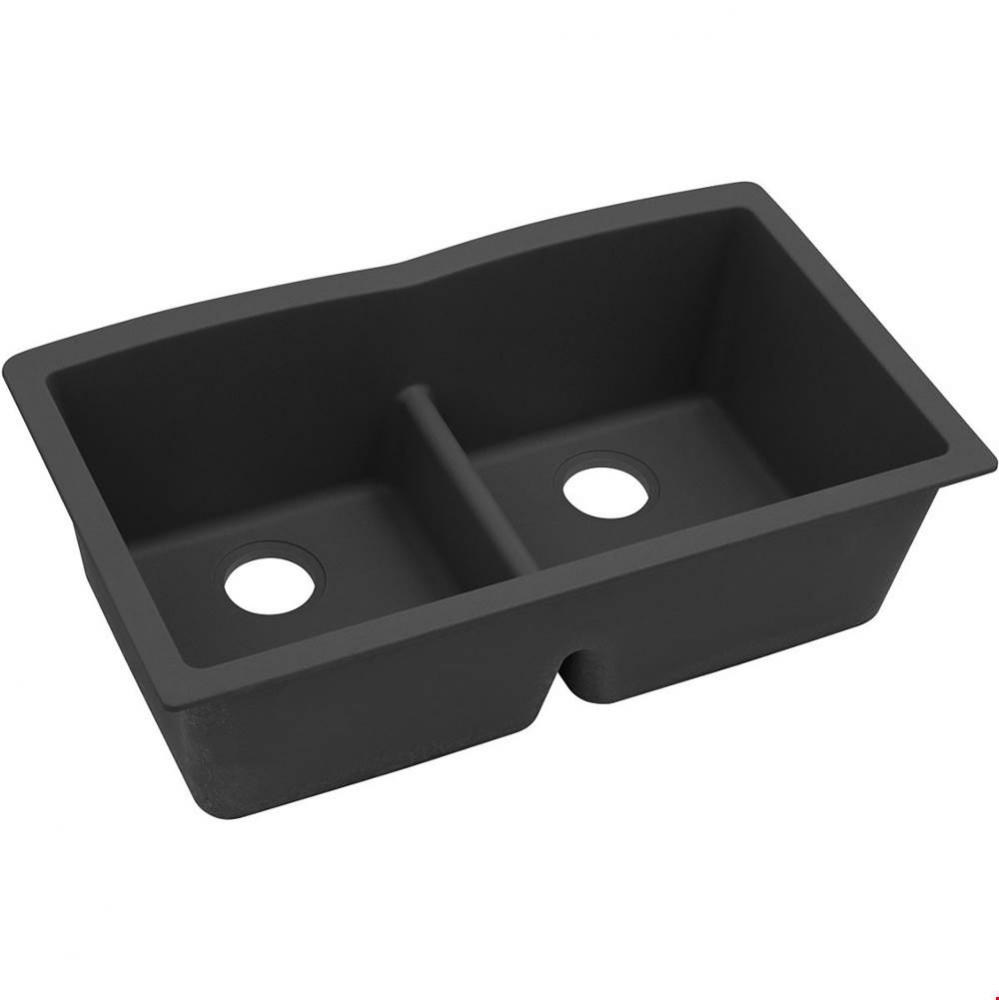 Quartz Classic 33&apos;&apos; x 19&apos;&apos; x 10&apos;&apos;, Equal Double Bowl Undermount Sink