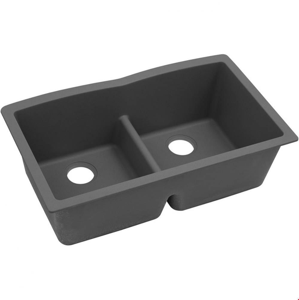 Quartz Classic 33&apos;&apos; x 19&apos;&apos; x 10&apos;&apos;, Equal Double Bowl Undermount Sink