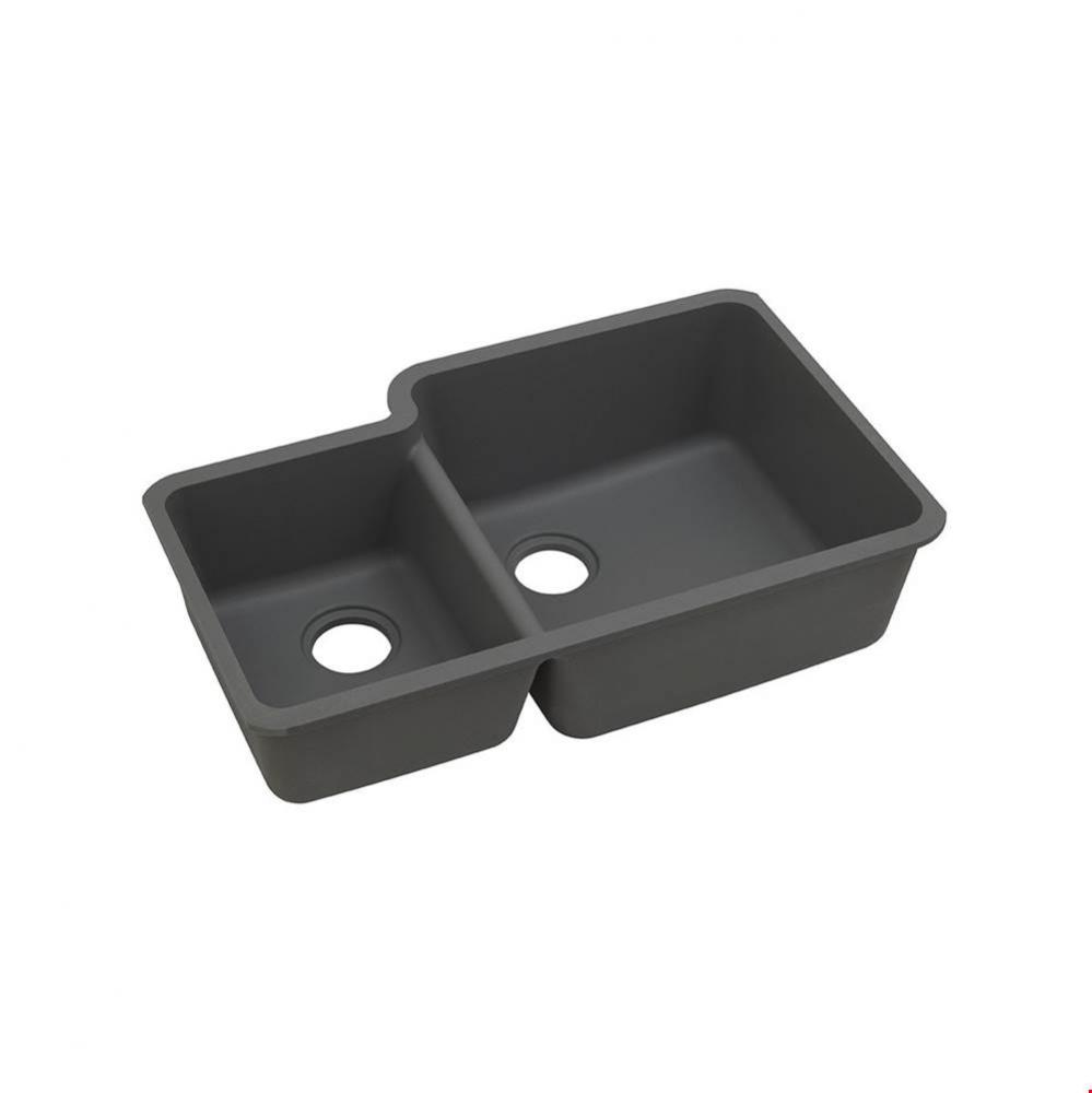 Quartz Classic 33&apos;&apos; x 20-11/16&apos;&apos; x 9&apos;&apos;, Offset 40/60 Double Bowl Und