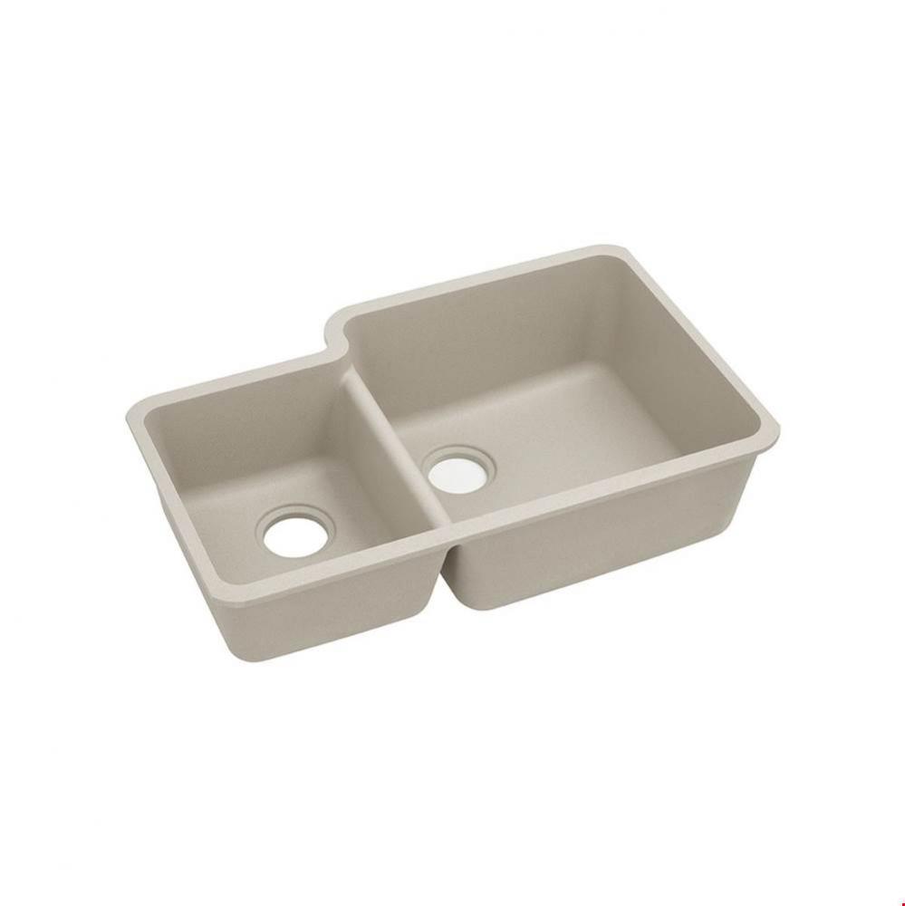 Quartz Classic 33&apos;&apos; x 20-11/16&apos;&apos; x 9&apos;&apos;, Offset 40/60 Double Bowl Und