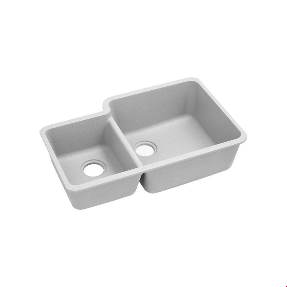 Quartz Classic 33&apos;&apos; x 20-11/16&apos;&apos; x 9&apos;&apos;, Offset 40/60 Double Bowl Und