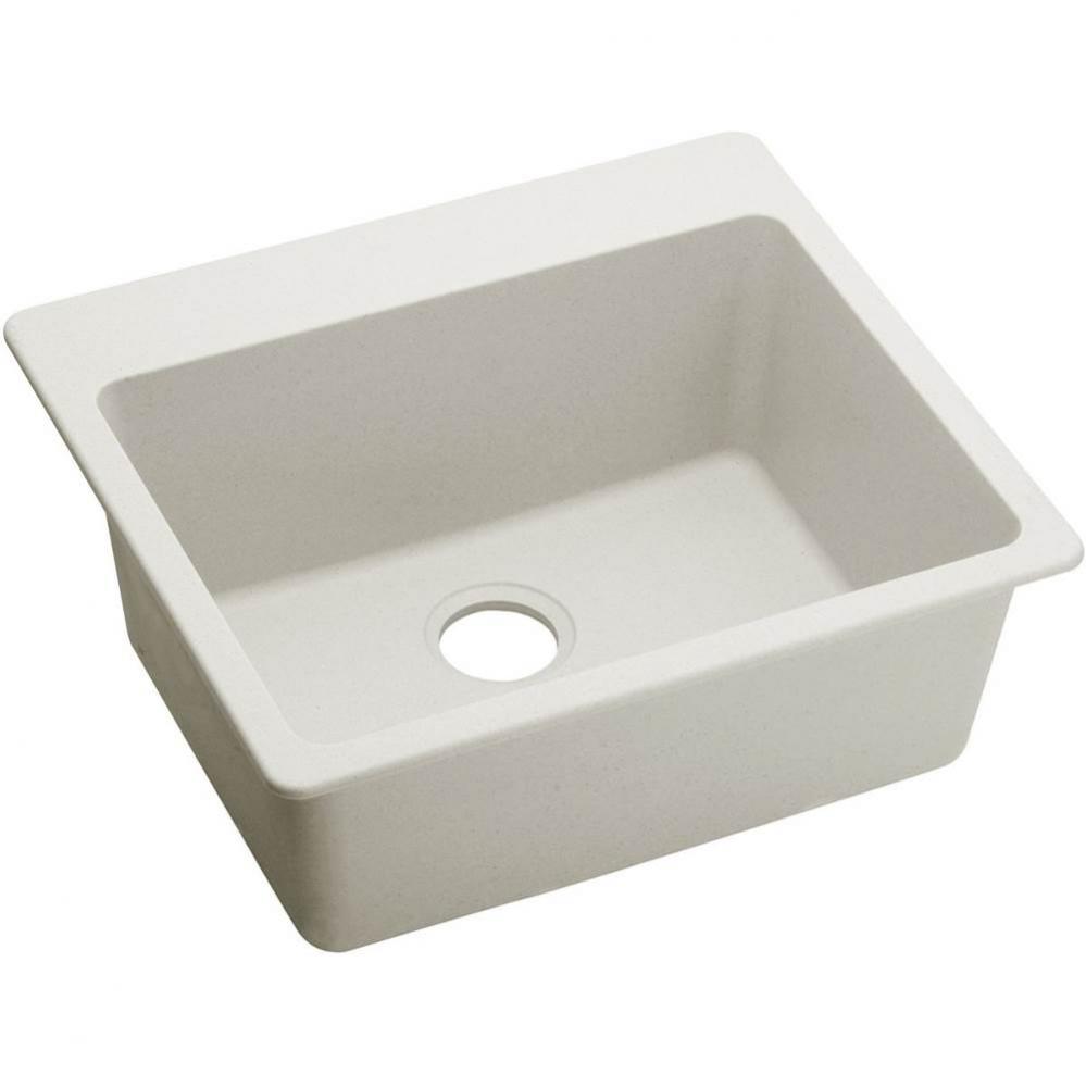 Quartz Luxe 25&apos;&apos; x 22&apos;&apos; x 9-1/2&apos;&apos; Single Bowl Drop-in Sink Ricotta