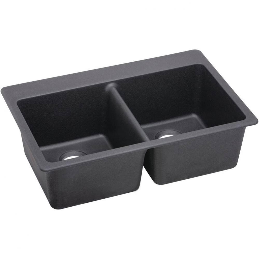 Quartz Luxe 33&apos;&apos; x 22&apos;&apos; x 9-1/2&apos;&apos; Equal Double Bowl Drop-in Sink Cha
