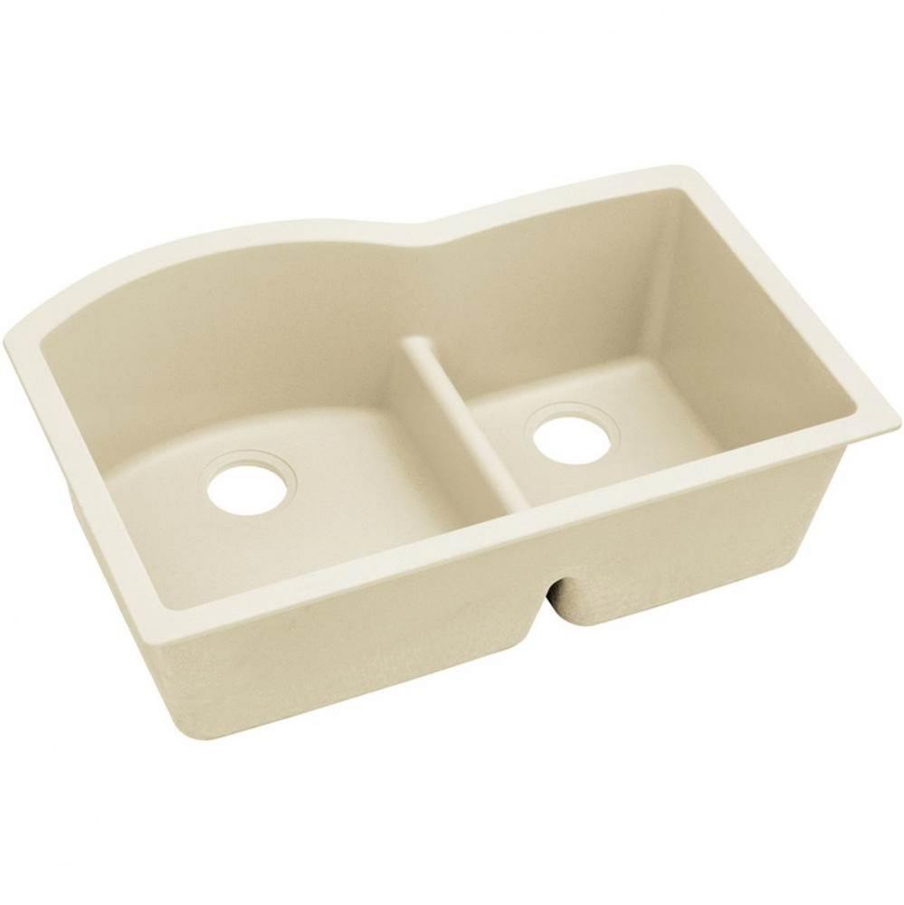 Elkay Quartz Luxe 33&apos;&apos; x 22&apos;&apos; x 10&apos;&apos;, Offset 60/40 Double Bowl Under